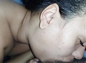 waking up her husband with a delicious wet blowjob